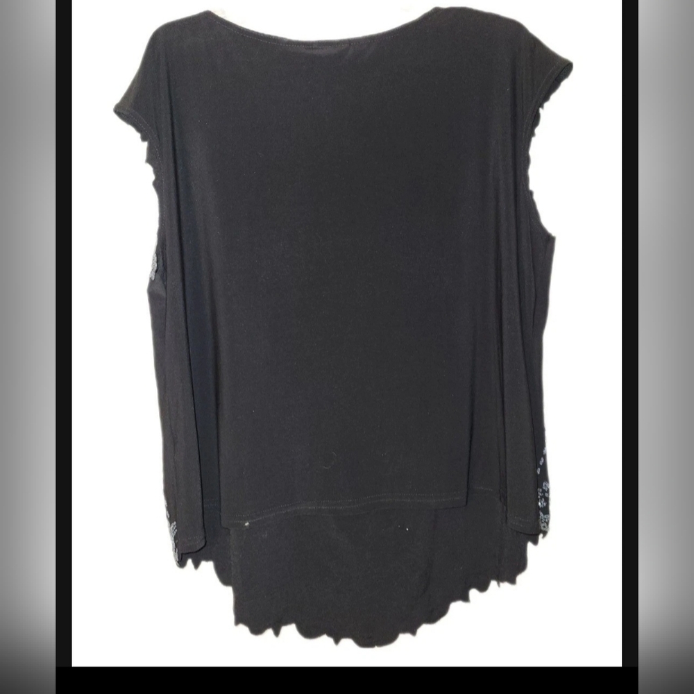 Dressbarn Sequin Sparkle Evening Sleeveless Pullover Blouse Size 20 Knit Stretch - Picture 2 of 10